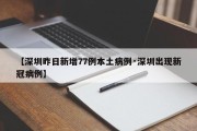 【深圳昨日新增77例本土病例·深圳出现新冠病例】