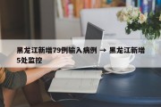 黑龙江新增79例输入病例 → 黑龙江新增5处监控